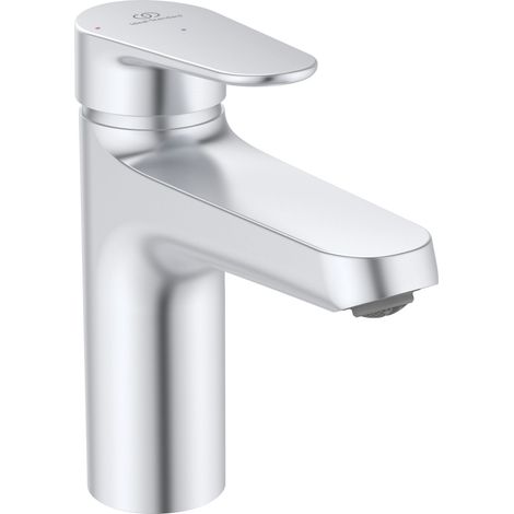 Ideal Standard Alu+ Mitigeur de lavabo BlueStart avec bonde de vidage clic-clac, argent mat (1/5)