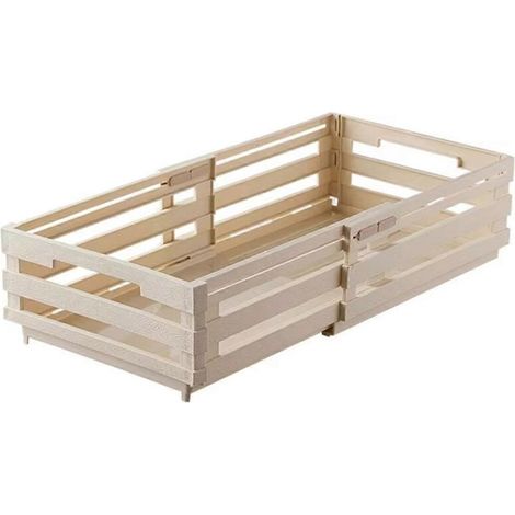 1 Boîte de rangement tiroir, modulable et pliable, en PP, blanc, pour vêtements et cuisine (1/5)