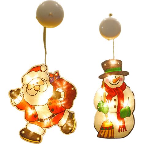 Guirlande Lumineuse Pour Fenêtre - Silhouette De Noël À Suction - LED Blanc Chaud - Usage Intérieur Et Extérieur Protégé - 1 Pièce (1/5)
