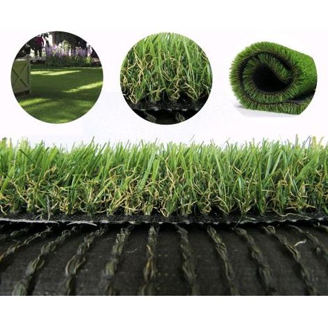Erba Prato Sintetico Artificiale 35 mm Meazza 2x25 mt Tappeto Manto Erboso 2x25 metri (50 mq) Colore Verde Spessore 35 mm