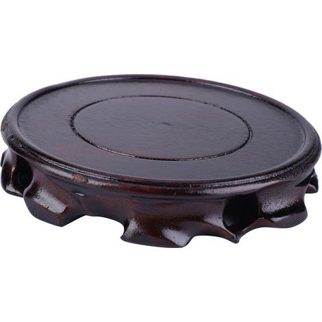Théière en céramique violette pour aquarium, base ronde en bois massif, support pour brûleur d'encens, ornement de pot de sable (1) (1/5)