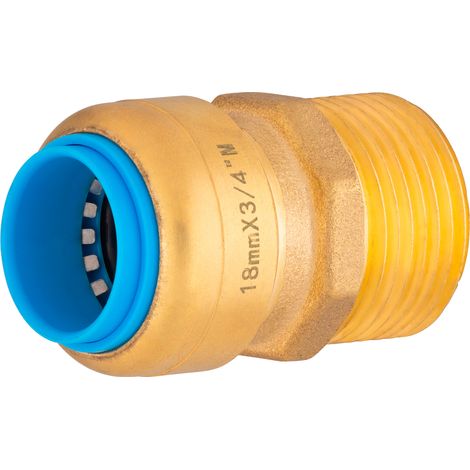 Noyon & Thiebault – Raccord automatique mâle TOUT PUSH Ø18 – Sortie 3/4 – Jonction rapide pour tubes PER et cuivre – Fixation sans outil