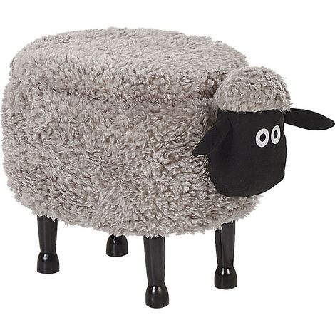 Storage Animal Stool SHEEP Fabric Grey (1/5)