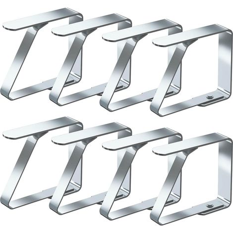 Clips pour nappes 8 pièces Clips pour nappes de pique-nique Clips pour nappes en acier inoxydable Large (1/5)