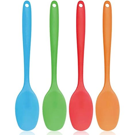 Lot de 4 cuillères en silicone, résistantes à la chaleur, ustensiles de cuisine en silicone