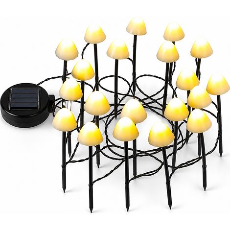 Guirlande Solaire LED Champignons Multicolore, 10 Lumières pour Jardin et Extérieur (1/5)