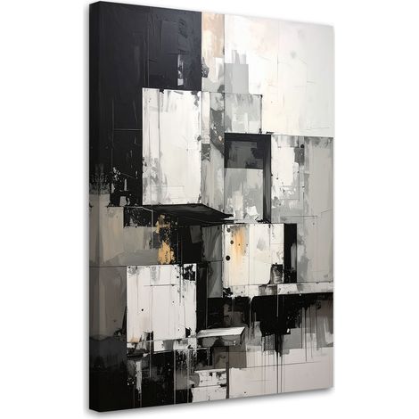 Bild auf Leinwand Moderne Abstrakt in Schwarz und Weiß 70x100 (1/5)