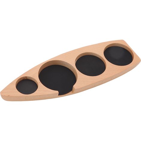 Support en hêtre pour tasseur à café, base de rangement pour machine à café, compatible 51 mm/2,0 po et 53 mm/2,1 po, petit support