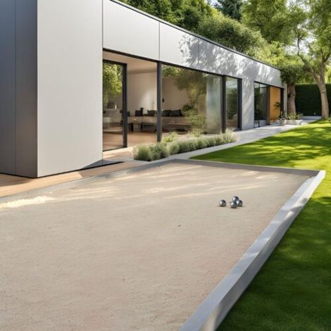 Pack Terrain de Pétanque BEIGE 75M² (Traverses + Géotextile + GNT + Sable à Pétanque Beige) - Livraison PREMIUM (1/5)
