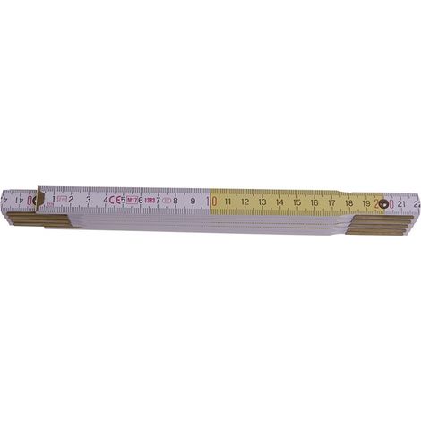 LEVIOR Klapplineal 2 m - PROFI Holz weiß-gelb 13023.01
