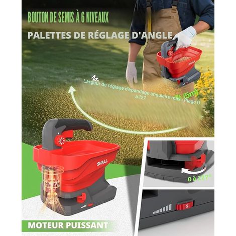 Universal Rechargeable Battery Seeder, Electric Fertilizer Spreader, Suitable for Road Salting, Snow Removal and Seeding, Battery and Charger Included (1/2)
