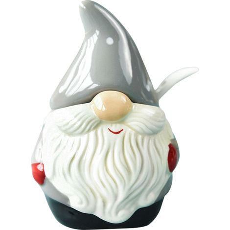 Boîte À Épices En Céramique - Forme Père Noël - 11,7 X 8,2 X 8,2 Cm - Pour Sel Sucre Épices - 1 Pièce (1/5)