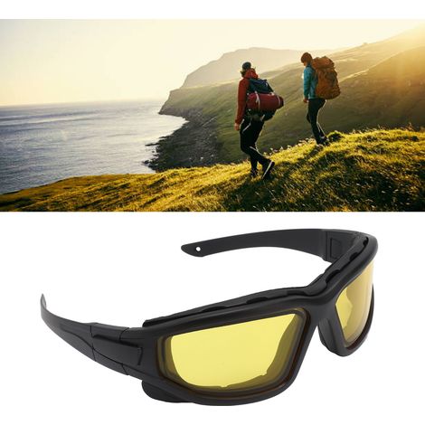 Lunettes de sécurité à double lentille, monture, à sangle, détachables, double usage, couleur ambre. (1/5)