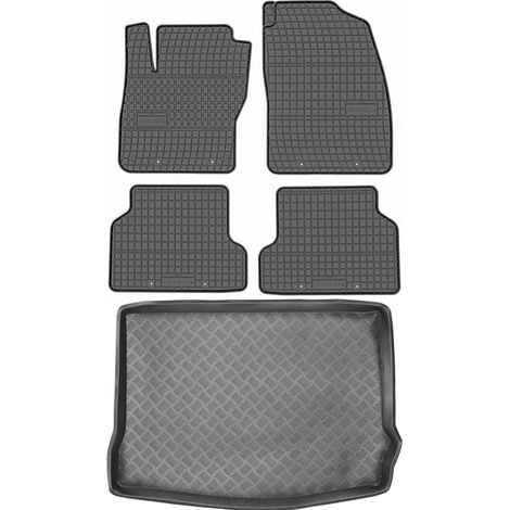 Juego de alfombrillas de goma para coche y maletero para Ford Focus II Hatchback (2007-2011).