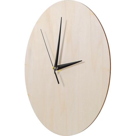 Cadran D'horloge en Bois Rond Vierge Blanc pour Création Diy, Décor Unique Maison, Plaque à Peindre pour Loisirs Créatifs et Salons Modernes (1/5)