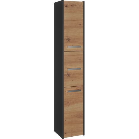 Mobile da bagno, Antracite / Rovere Artigianale, 170 x 30 x 30 cm (1/5)