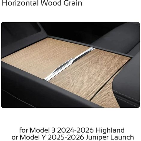 (Bois horizontal) Convient pour Tesla Model 3 Highland Y Juniper 2024-2026 - Protection autocollante pour console centrale et panneau de commande central - Accessoires auto (1/4)