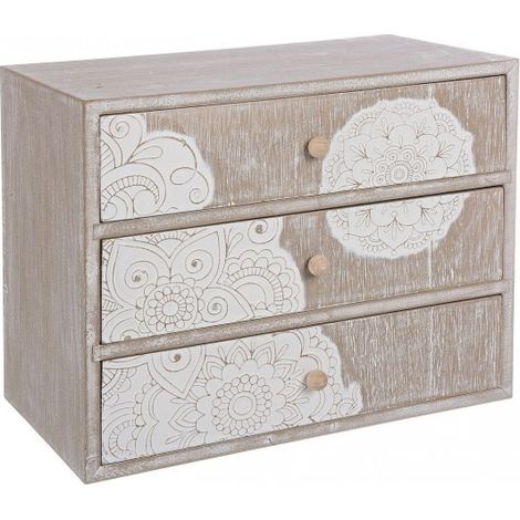 Cassettiera porta gioie shiva con 3 cassetti realizzata in mdf (1/5)