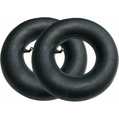 Roue et chambre à air pour tondeuse à gazon, lot de 2 chambres à air 4.00/3.50-6 350/400-6 3.50-6 4.00-6 4.10-6 avec valve coudée TR87 de rechange pour diables, tondeuses à gazon, etc.