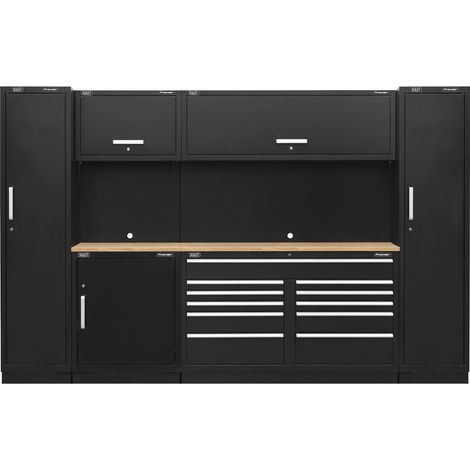 Sealey Premier&trade Storage System with Hardwood Worktop 3.55m APMSCOMBO7W