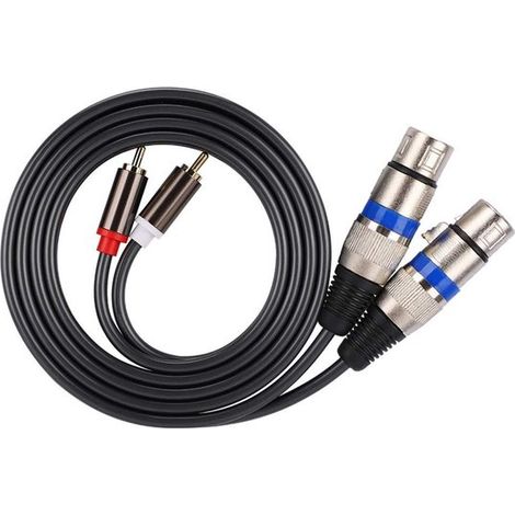 EGoods - Cavo adattatore audio doppio da RCA a XLR femmina, cavo patch per mixer per microfoni e amplificatori per cuffie (1/5)