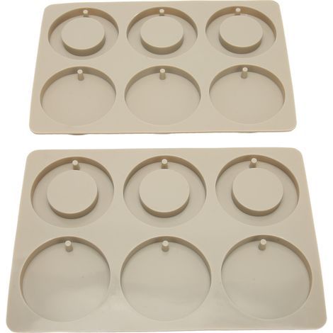 Moules en Silicone à 6 cercles, 2 pièces, moules à cire pour bougies, pltre d'aromathérapie, savon fait à la main, DIY (1/5)