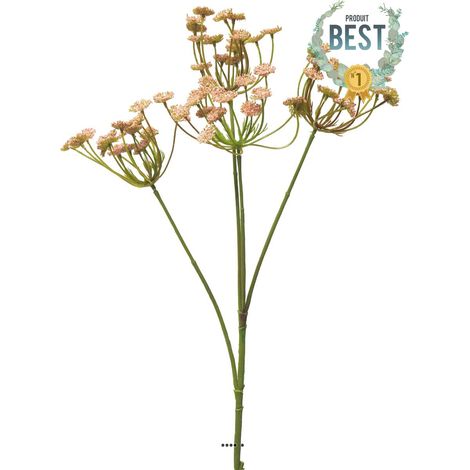 Fleur d'Aneth artificielle en tige, 4 ramures, H68 cm Rose pâle - BEST - couleur: Rose pâle