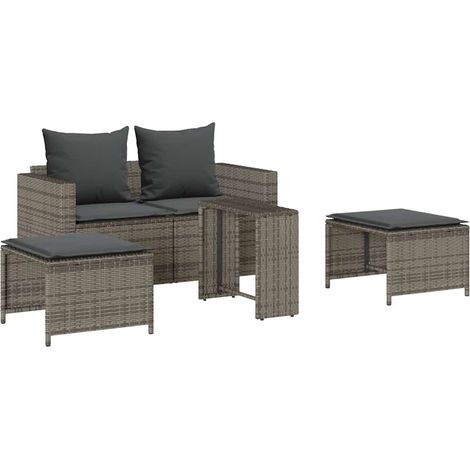 Maison Exclusive - 5-tlg. Garten-Sofagarnitur Kissen Stapelbar Gr