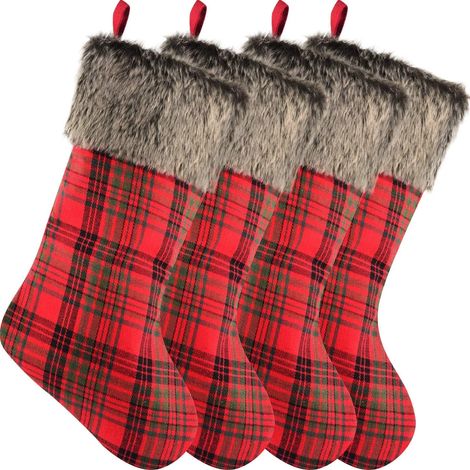 4 bas de Noël décoratifs pour cheminée, à suspendre (1/5)