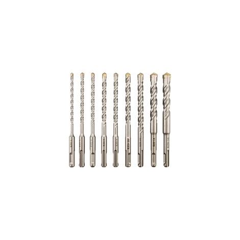 Forets à béton, 9 pièces (5 mm 16 x 160 mm), foret à percussion électrique SDS-Plus pour perceuse à percussion, forets croisés pour brique, pierre, naturel, métal (1/5)