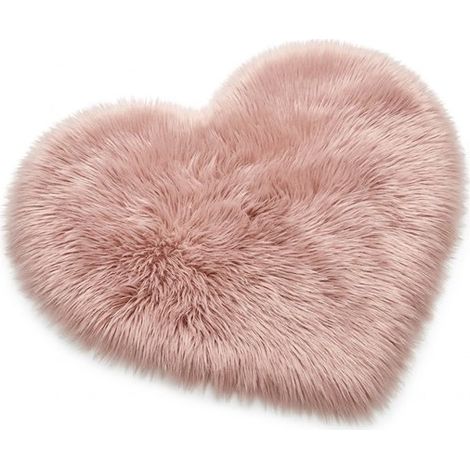 Coussin décoratif moelleux, coussin de dossier en forme de cœur, taie d'oreiller garnie, support lombaire en forme de cœur pour canapé, taie d'oreiller en fausse laine pour chaise de bureau (1/5)
