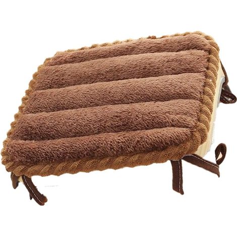 Quadratisches Sitzkissen – 45 x 45 cm – Plüsch und Polyester – rutschfest mit Gurten – für Bürostuhl, Küchenstuhl, Autositz – 1 Stück (1/5)