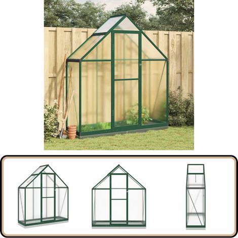 Serre avec cadre de base vert 169x58x202 cm aluminium - Serre De Jardin - Serre Aluminium - Serre Verte - Abri Jardin - Protection Plantes