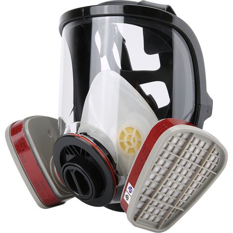 Masque à gaz intégral anti-virus pour peinture au pistolet, double filtration en gel de silice (1/5)