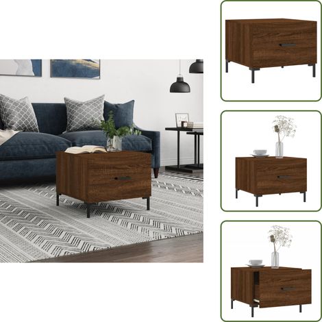 Couchtisch Braun Eichen-Optik 50x50x40 cm Holzwerkstoff - Couchtisch - Wohnzimmerstil - Holzmöbel - Eiche Optik - Stauraum (1/5)