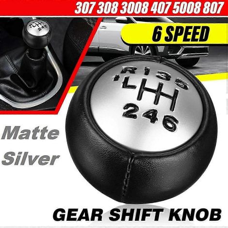 Pomo de palanca de cambios de 6 velocidades para Peugeot 307 308 3008 407 5008 807 Partner B9 Tepee Citroen C3 A51 C4 C4 (1/4)
