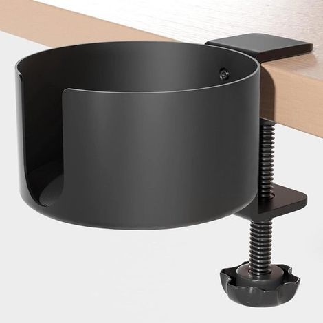 Allecta – Verstellbarer Becherhalter für den Schreibtisch, auslaufsicherer Flaschenhalter aus Aluminiumlegierung, schwarz – ideal für Zuhause und Büro (1/5)