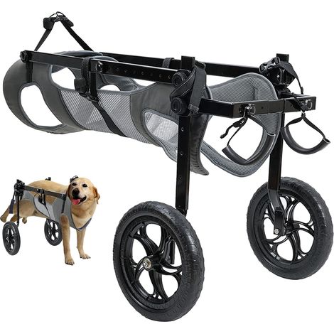 Fauteuil Roulant Pliable et Réglable 2 Roues pour Animaux,Gris,XL (1/5)
