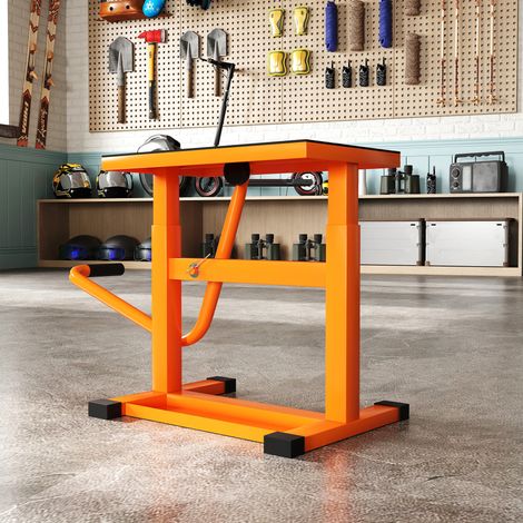 Cavalletto Alzamoto max 150 kg, acier orange avec surface caoutchoutée et manivelle, 48x34x43 cm (1/5)