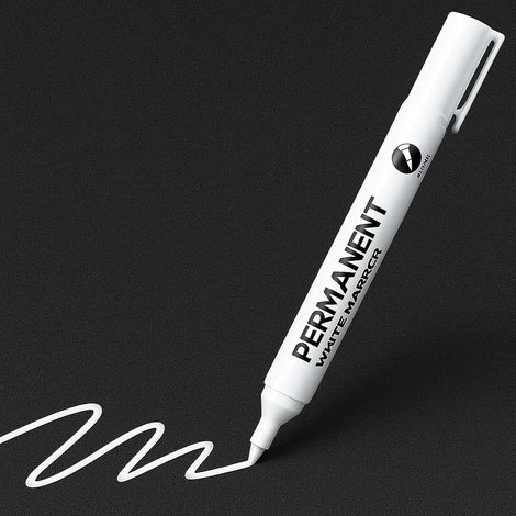 Marqueur blanc,marqueur blanc permanent,Imperméable et à séchage rapide largeur de trait 2 mm, convient pour la pierre, le bois, le verre, la céramique, la toile, les pneus et les textiles. (1/5)