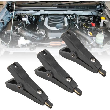 J.60034 Kelvin Krokodilklemme, positive und negative Testklemme, zweistufige elektronische Testklemme, vergoldeter Messinganschluss, verkauft in 10er-Packungen (schwarz). (1/5)