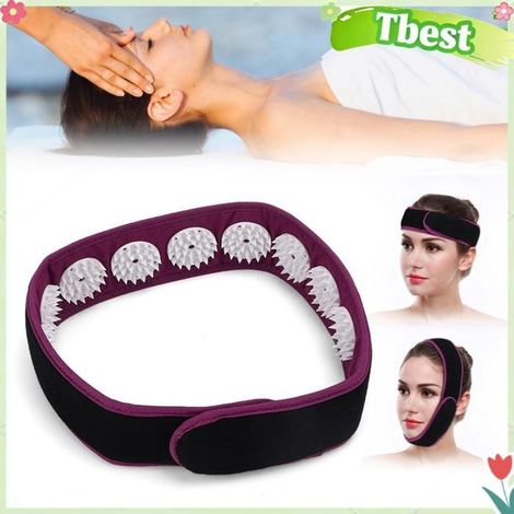 Tbest ceinture enroulée Bandeau de Massage Portable, Yoga, Fitness, ceinture ajustable, sangle de tête parapharmacie Violette (1/5)