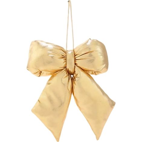 Bow - Christmas Tree Topper - Wired Fabric - For Indoor And Covered Outdoor Use - Red Gold Plaid - 11.8 Inch - 1 Piece (1/2)