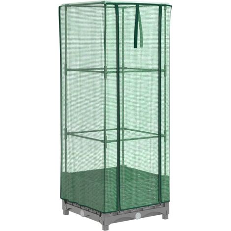Vaso rialzato per fioriera piante fiori terrazza da giardino rialzata con rivestimento in simil rattan 40 x 40 x 123 cm grigio chiaro 020038767