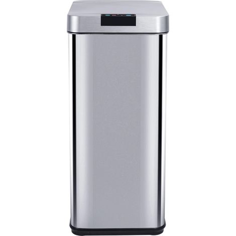 Poubelle de cuisine automatique design 50L en acier INOX avec cerclage (1/5)