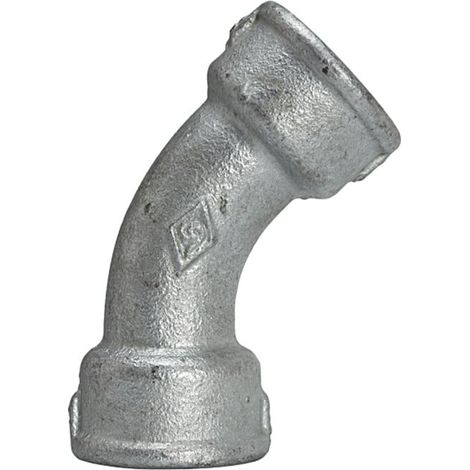 Riegler Bogen 41, 45°, IG/IG, Rp 1 1/2, schwarzer Temperguss feuerverz. (1/2)