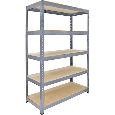 Monster Racking - 3 Rayonnages Q-Rax en Acier 100% Sans Boulons Gris 120cm x 50cm x 182,5cm Capacité de 200KG par niveau Rangement Garage Entrepôt Atelier Bricolage