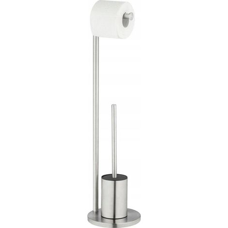 Wenko FERLA soporte inox para papel higiénico y cepillo WC