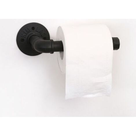 [JAMAIS UTILISÉ] Noir Mat Porte-Papier Toilette Style Industriel Vintage métal Fer Tuyau Mural Porte-Serviettes Porte-Rouleau pour Salle de Bain Cuisine Chambre, sans Rouille (1/4)