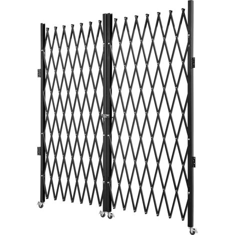 Doppelt faltbare Sicherheitsbarriere, 382 x 214 cm (B x H), aus Stahl, ausziehbar und flexibel, mit Schlüsselschloss, ideal für Türen und Durchgänge. (1/5)